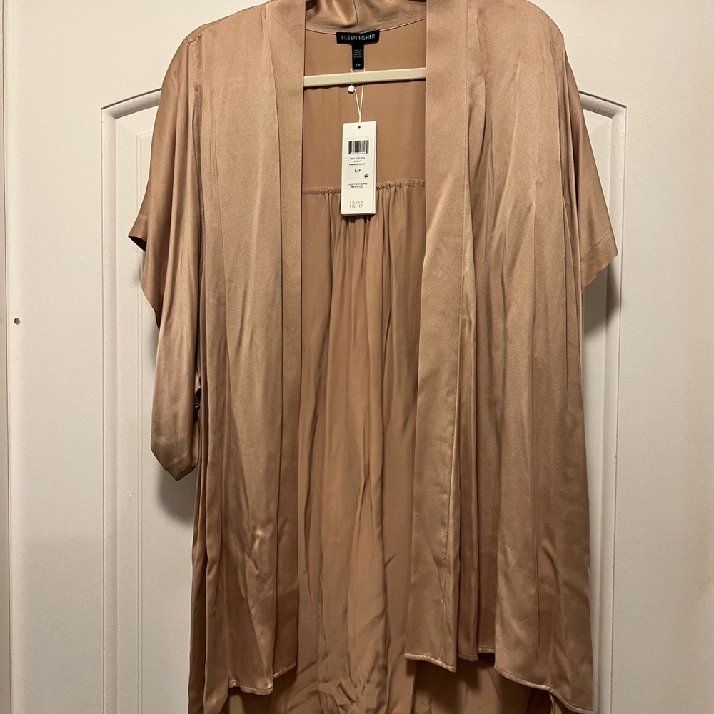 Eileen Fisher Champagne Silk Kimono Jacket